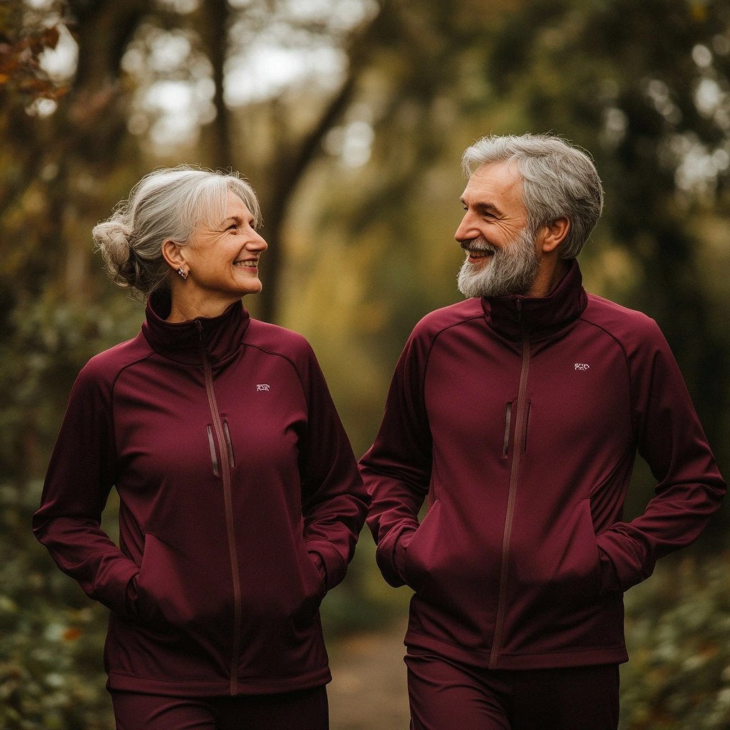 Активна літня пара, що займається спортом разом